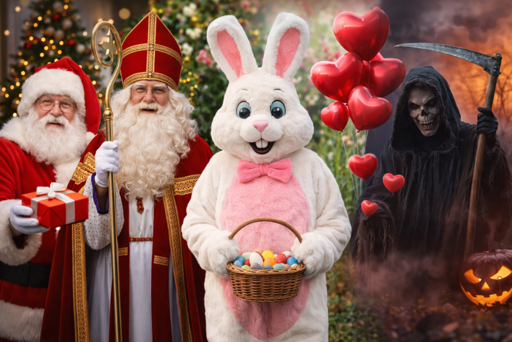 Kerst, Sint, Paashaas, Valentijn, Halloween