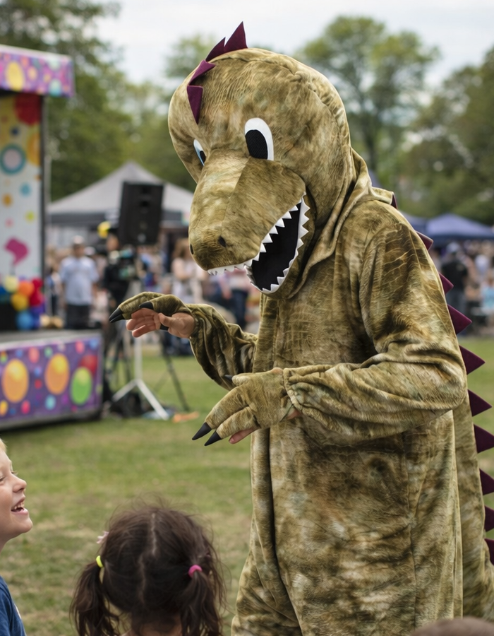 Dinosaurus op kindershow